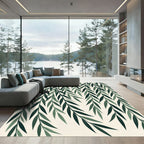 Lush Forest Green Willow Branch Rug