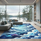 Celestial Starry Sky Swirling Clouds Rug
