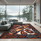 Vibrant Paisley Tribal Diamond Rug