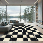 Modern Black and White 3D Grid Rug