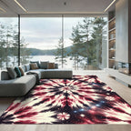 Crimson White Cosmic Swirl Rug