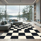 Black Ivory Cubist Checkered Rug