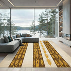 Golden Wheat Stalk Vertical Stripe Rug
