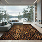 Gilded Cross Diamond Lattice Gold Rug
