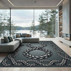 Metallic Silver Braided Rope Number Eight Rug