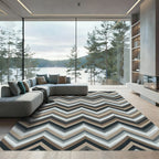 Earth Tones Striped Zigzag Rug