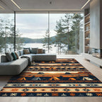 Earthy Desert Sunset Tipi Geometric Rug