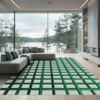 Emerald Green Intersecting Grid Rug