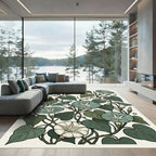 Sage Morning Glory Botanical Vine Art Rug