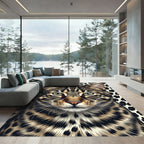 Majestic Feline Leopard Spotted Portrait Rug