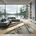 Concrete Strokes Abstract Rug