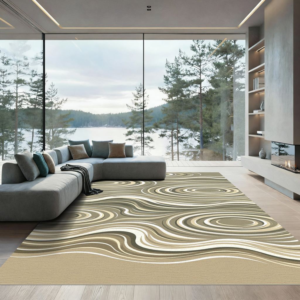 Abstract Neutral Rippling Water Wave Rug