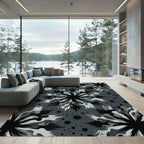 Monochromatic Spiky Floral Tonal Rug