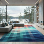 Ethereal Sunset Aurora Vertical Stripe Rug