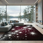 Shimmering White Starburst Galaxy Rug