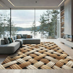 Woven Natural Tan Beige Texture Rug
