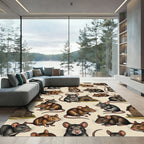 Whimsical Farmhouse Mouse And Barn Creams Rug