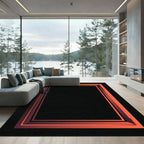 Gradient Orange Rectangular Frame Rug