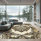 Rustic Farmhouse Wheat Botanical Art Rug