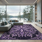 Ornate Violet Radiant Star Medallion Rug