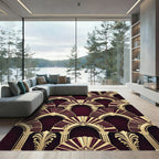 Art Deco Scarlet Arch Fan Repeat Rug