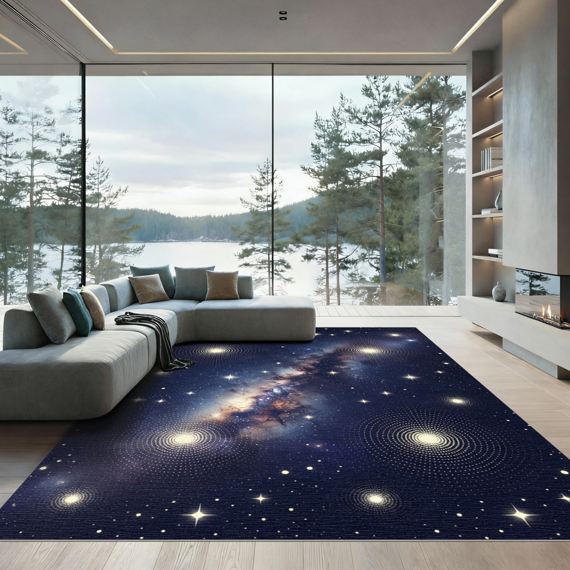 Nebula Starry Night Cosmic Galaxy Rug