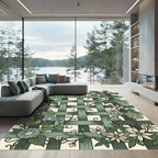 Sage Botanical Lattice Ivy Morning Glory Rug