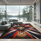 Dynamic Baseball Diamond Radiant Red White Blue Rug
