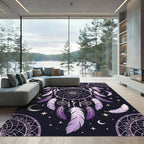 Celestial Purple Dreamcatcher Moon Starry Sky Rug