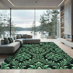 Ornate Green Acanthus Scroll Border Rug