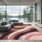 Ethereal Sunset Swirl Abstract Flow Rug
