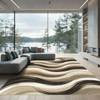 Earthy Toned Flowing Wave Rug