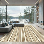 Neutral Earthy Tones Vertical Striped Rug