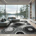 Monochromatic Scribble Swirls Rug