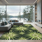 Sage Green Mid Century Starburst Radiance Rug