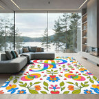 Groovy Rainbow Abstract Heart Garden Rug