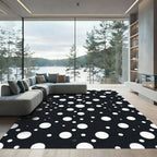 Minimalist White Dot Scatter Rug