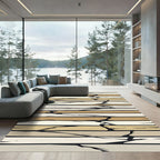 Earthy Tones Cracked Stone Stripes Rug