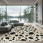 Modern Earthy Pebble Spotted Ink Rug