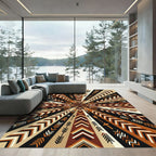 Geometric Tribal Earthy Tones Arrow Art Rug