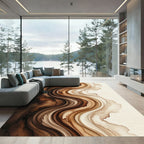 Rich Earthy Swirl Abstract Rug