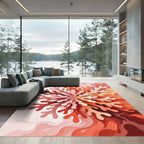 Coral Branch Red Gradient Abstract Rug