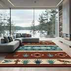 Southwestern Adobe Desert Bird Arrow Accent Rug