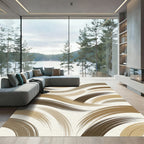 Contemporary Earth Tone Abstract Swirl Rug