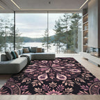 Floral Mandala In Blush And Plum Rug