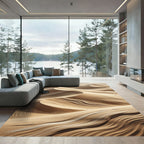 Golden Sandy Dune Swirls Rug