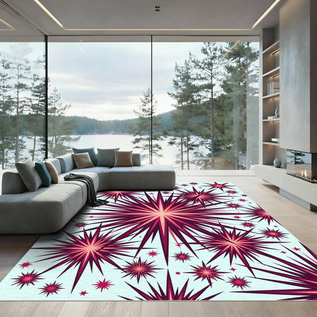 Radiant Pink Starburst Scatter Rug
