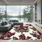 Crimson Heart Botanical Arrangement Rug