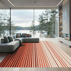 Coral Ombre Vertical Stripe Rug