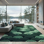 Emerald Green Scallop Overlap Rug